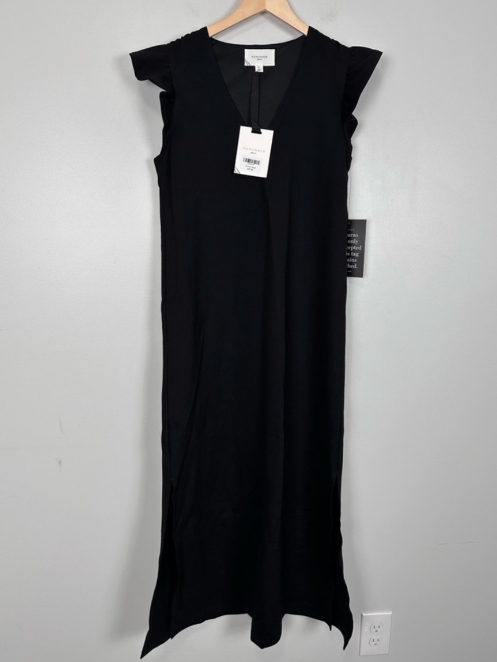 POMANDER PLACE Black Flutter Sleeve Miko Dress - Picture 2 of 9